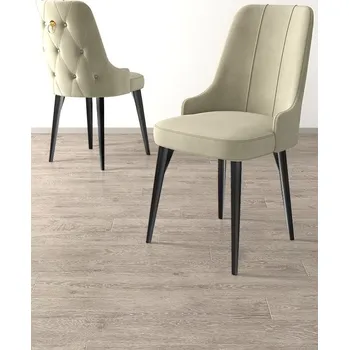 Jídelní stůl Sada židlí (6 kusů) Newa - Cream, Black