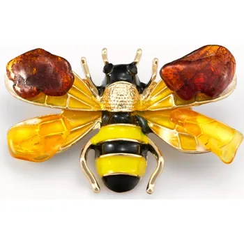Brož Originální brož z baltského jantaru, tvar vosy cca 44 x 28 mm (BJA2368S)