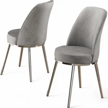 Jídelní stůl Sada židlí (6 kusů) Pefa - Grey, Chrome