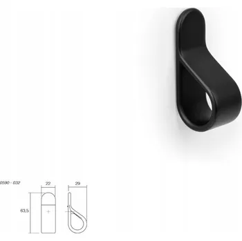 Nábytkové kování Nábytková úchytka VIEFE 0590 BELT rozteč 0, délka 22 černá matná 0590022ZM2