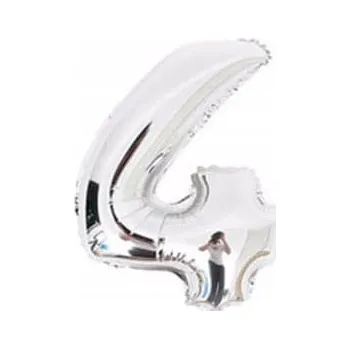 Balónek BALÓNEK 75 cm ČÍSLICE STŘÍBRNÝ 4