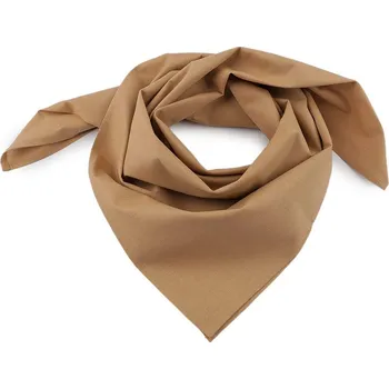 Šátek Bavlněný šátek jednobarevný 70x70 cm - 25 béžová tmavá