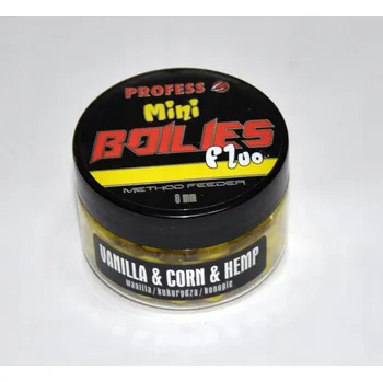 Návnadová surovina PROFESS MF KOULE 8MM FLUO VANILKA /KUKUŘICE/KONOPÍ
