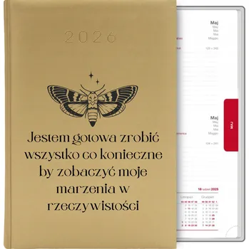 Kalendář Knižní kalendář 2026 A5 FunnyCase zlatý