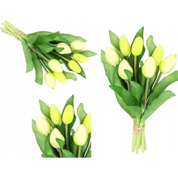 umělá květina TULIPÁNY KYTICE TULIPÁNŮ GUMOVÉ POGUMOVANÉ JAKO ŽIVÉ 7KS UMĚLÉ KVĚTINY