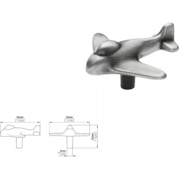 Nábytková úchytka SIRO 1882-56ZN50 efekt staré cíny / letadlo