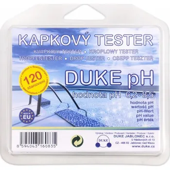 Bazénová chemie Kapkový tester na pH vody DUKE pH do bazénu a vířivky