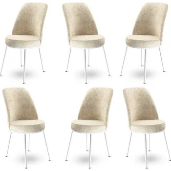 Jídelní stůl Sada židlí (6 kusů) Dexa - Cream, White