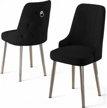 Barová židle Sada židlí (2 kusy) Newa - Black, Chrome