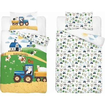 Povlečení Dětské povlečení 2 dílné 135x100 Sluneční farma modrá Detexpol 5513B