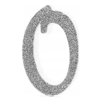 Dortová svíčka Narozeninová svíčka 0 bílo-stříbrná s třpytkami ČÍSLICE 0