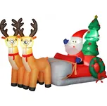 Nafukovací vánoční dekorace, Santa Claus na saních | vícebarevná