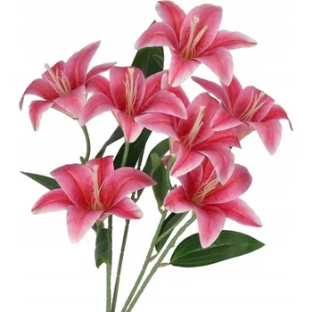 umělá květina LILIE V KYTICI UMĚLÉ KVĚTINY JAKO ŽIVÉ 58 CM VELKÁ KYTICE