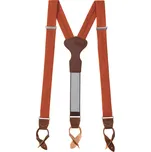 Avantgard Látkové šle Y s koženým středem a poutky - 35 mm - v dárkovém balení skořicová/hnědá, tmavě hnědá kůže 879-984163