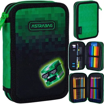 Penál Školní penál s vybavením dvoukomorový Astra Pixel Hero