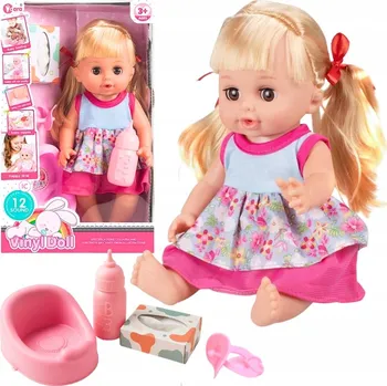 Panenka ČŮRACÍ PANENKA SE ZVUKOVÝM DOPLŇKEM NA MIMINKO , PITÍ A ČŮRÁ 30 CM