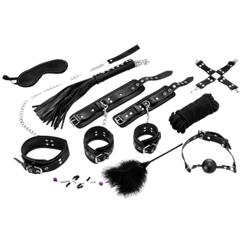ZENN Complete 11-Piece Bondage Set for Beginners II - Black
