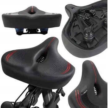 Sedlo na kolo VELKÉ ŠIROKÉ SEDLO NA KOLO XXL POHODLNÉ ODPRUŽENÉ MĚKKÉ 31,5 CM