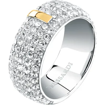 Prsten Trussardi Oslnivý bicolor prsten s krystaly T-Round TJAYF1701 58 mm + 2 měsíce na vrácení zboží