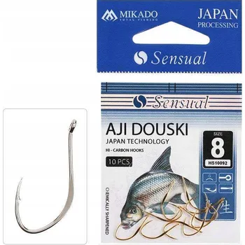 Rybářský háček Háčky na zem, plovákové, s protihrotem Mikado Aji Douski 10 ks