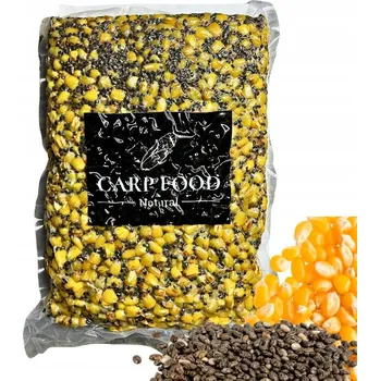 Návnadová surovina Krmivo pro kapry KUKUŘICE KONOPÍ PŘÍRODNÍ 3KG HOTOVÉ KAPR AMUR NÁVNADA CF6