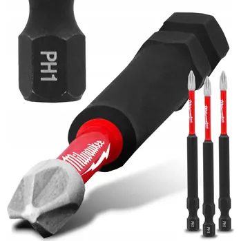 Bit 3x Bity do rázového šroubováku MILWAUKEE PH1 90 mm MAGNETICKÝ ŠROUBOVACÍ BIT Philips