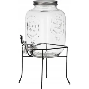 Sklenice Zavařovací Sklenice s kohoutkem 4L DŽBÁN dávkovač sklenice SKLENĚNÁ NA STOJANU Adler