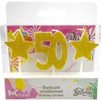 Dortová svíčka Narozeninové svíčky zápichy 50 let SH-588-50