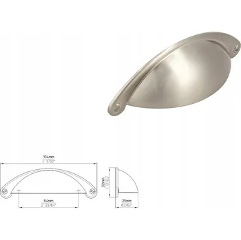 Nábytkové kování Nábytková úchytka SIRO 1761-103ZN21 vzhled nerezové oceli