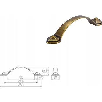 Nábytkové kování Nábytková úchytka SIRO 1323-120ZN10 stará mosaz