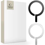 Kroužek MagSafe TECH-PROTECT MetalRing univerzální magnetický - černý / stříbrný - sada 2 kusů