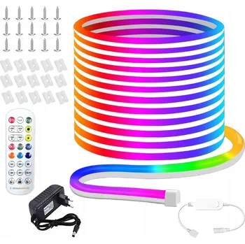 LED osvětlení NEONOVÁ LED PÁSKA 5M 72LED/m 5050 RGB IP65 VODĚODOLNÁ APLIKACE + DÁLKOVÝ OVLADAČ