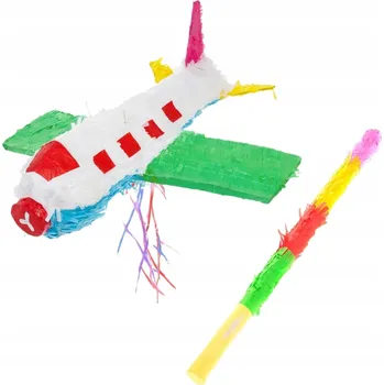 Obraz PINIATA SET LETADLO NA DĚTSKOU OSLAVU + TYČ NA ROZBÍJENÍ PINIAT
