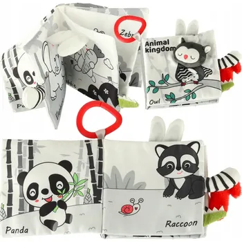 Hračka pro nejmenší Senzorická knížka měkká ocásky zvířat sova