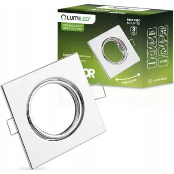 Bodové svítidlo Halogenové svítidlo pod omítku Stropní Svítidlo Čtvercové, nastavitelné, chromové, patice GU10