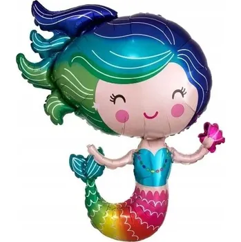 Balónek Fóliový balónek 72x60 cm Duhová mořská panna