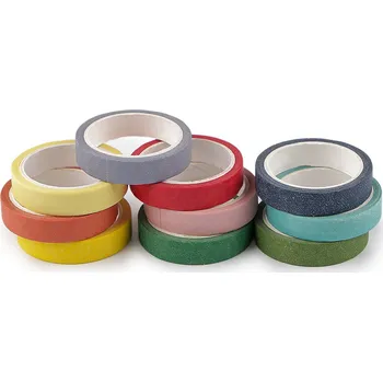 Washi papírová lepicí páska šíře 7 mm, barva mix