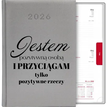 Kalendář Knižní kalendář 2026 A5 FunnyCase stříbrný
