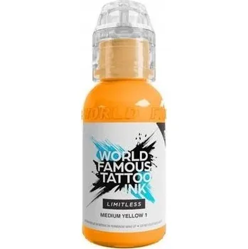 Tetovací barva STŘEDNĚ ŽLUTÁ barva 1 WORLD FAMOUS INK LIMITLESS 30 ml
