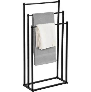 Věšák KOVOVÝ STOJANOVÝ VĚŠÁK NA RUČNÍKY LOFT DO KOUPELNY VOLNĚ STOJÍCÍ 3 ÚROVNĚ