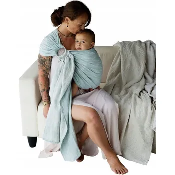 Šátek Šátkový nosič s kroužky Little Frog Steel Whisper M (2 m)