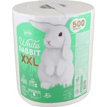 grite Papírové utěrky 2-vrstvé, White Rabbit XXL, 500 útržků