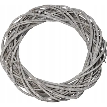 Věnec VĚNEC Z PROUTÍ VĚNEC PŘÍRODNÍ ŠEDÁ DEKORATIVNÍ DEKORACE 50 CM