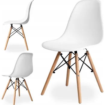 Jídelní židle ŽIDLE MODERNÍ BÍLÁ DO JÍDELNY OBÝVÁKU KUCHYNĚ SKANDINÁVSKÝ STYL