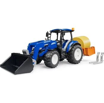 Hračka BRUDER 02187 Traktor New Holland T5 + plošina, balík, čelní nakladač br02187