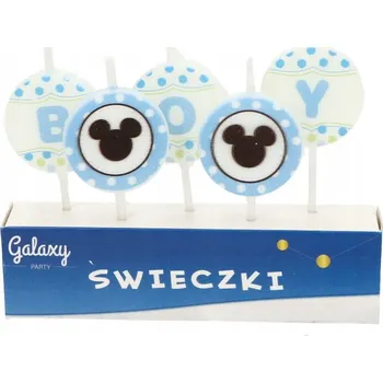Dortová svíčka Narozeninové svíčky pro kluky Mickey Mouse 5 ks
