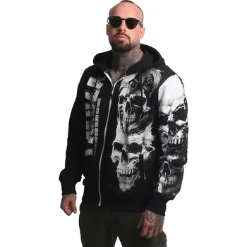 Pánská móda Pánská mikina Yakuza Mouth Zip 26037 black velikost: 4XL