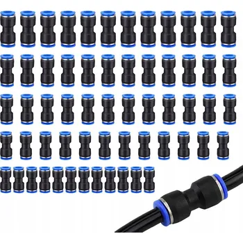 Příslušenství ke kompresoru PNEUMATICKÁ PŘÍMÁ SPOJKA ZÁSUVNÁ RYCHLOSPOJKA 4-12MM SADA 60KS
