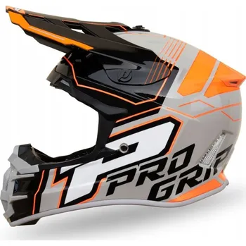 Helma na motorku PROGRIP 2024/06 CROSSOVÁ PŘILBA PG3080 ADVENTURE, ŠEDÁ ČERNÁ ORANŽOVÁ