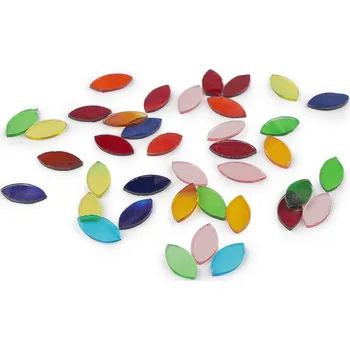 Mozaikové kamínky skleněné lístky barevný mix, barva mix